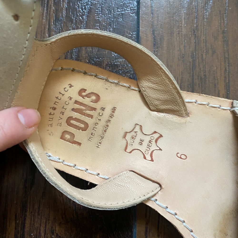 PONS Avarcas authentic leather sandals size 6, made in Spain - Picture 5 of 11